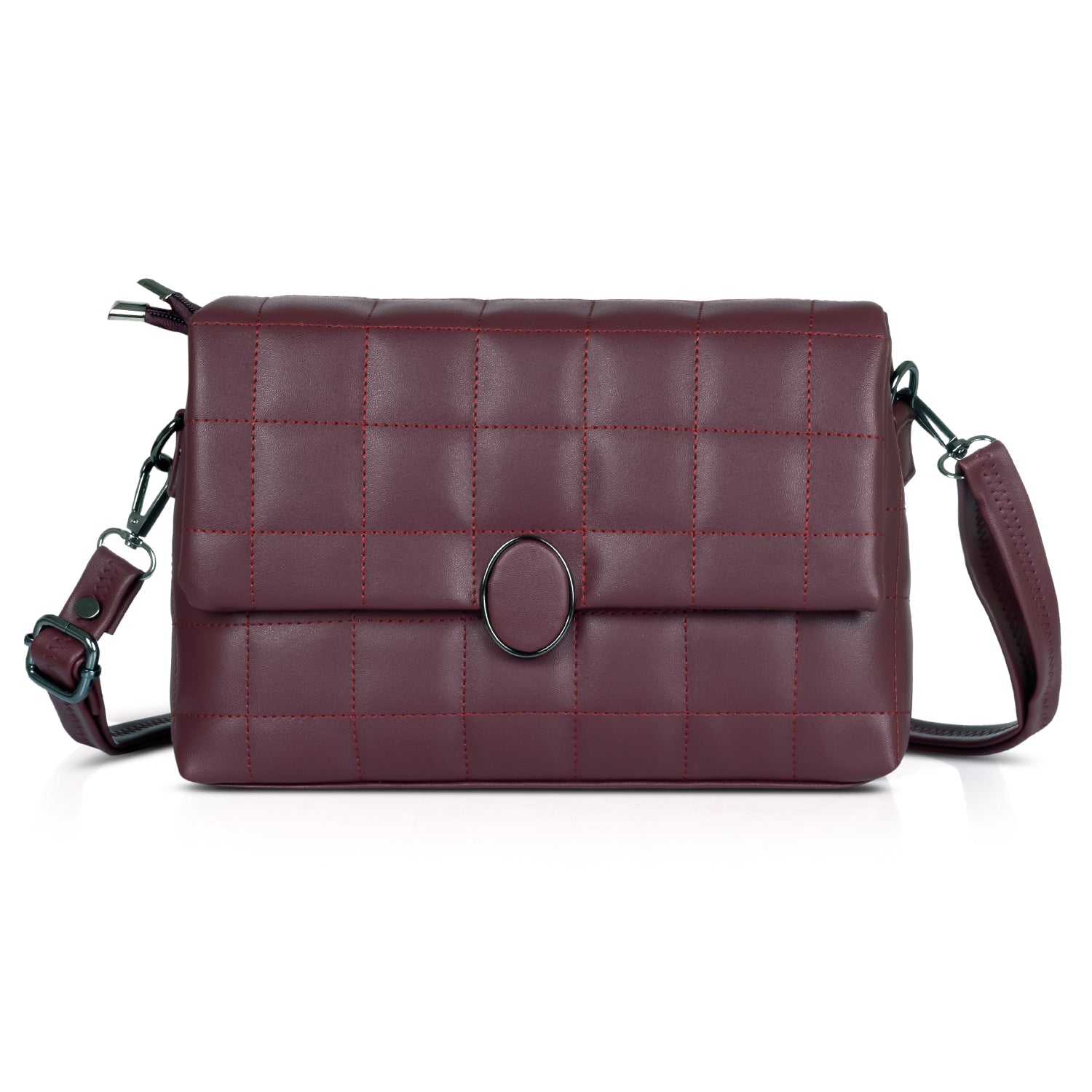 Sleek black quilted shoulder purse, lightweight and versatile for any occasion.
