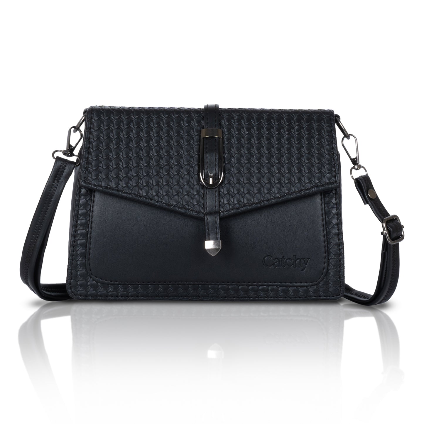 Catchy Women’s PU Mobile Sling Pouch – Compact Crossbody Mini Bag with Clasp Closure & Adjustable Strap