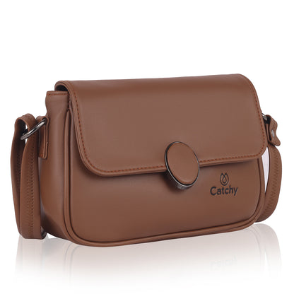 Catchy Everyday use Evening Tan, Brown and Black Sling Bag