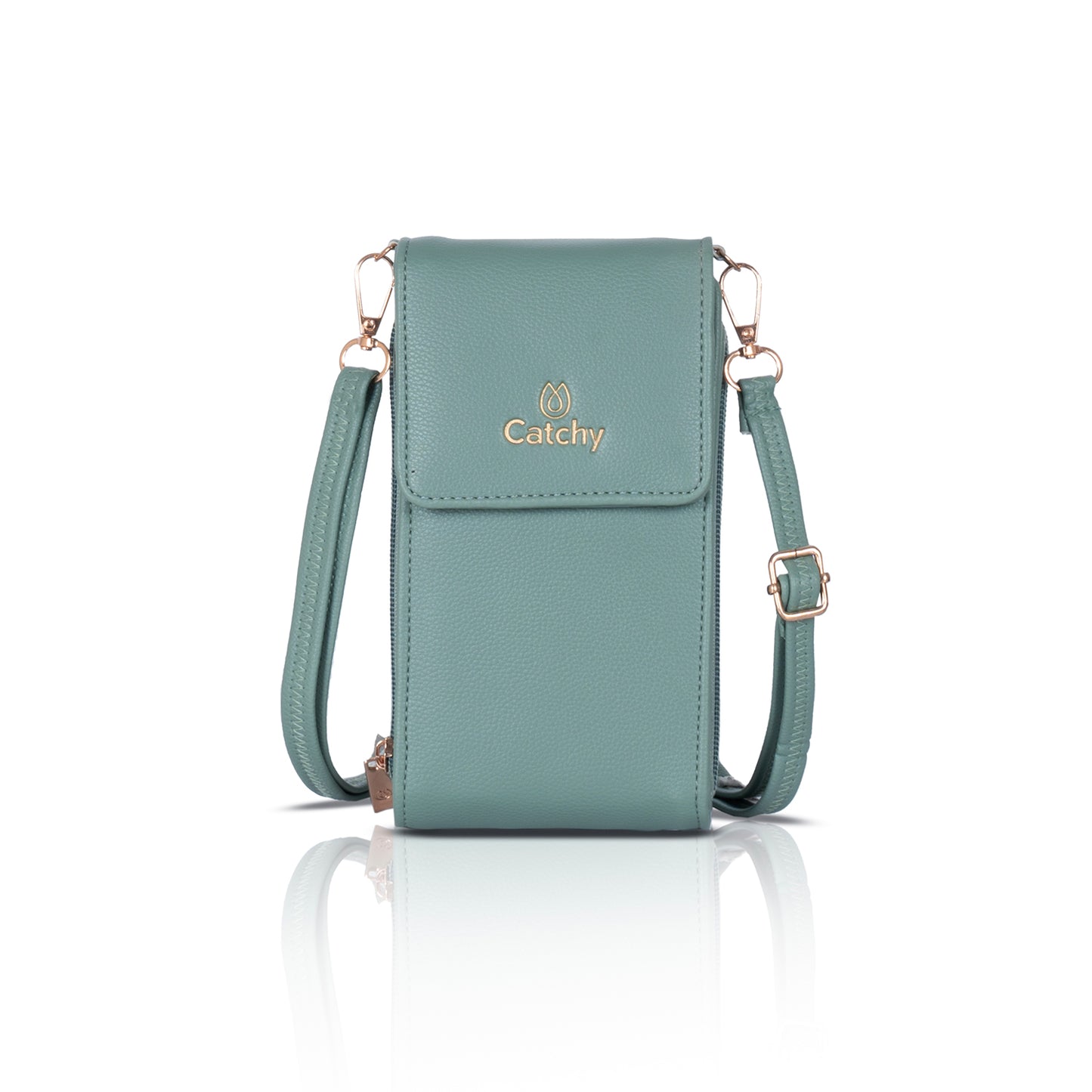 Catchy Women’s PU Mobile Sling Pouch – Compact Crossbody Mini Bag with Clasp Closure & Adjustable Strap