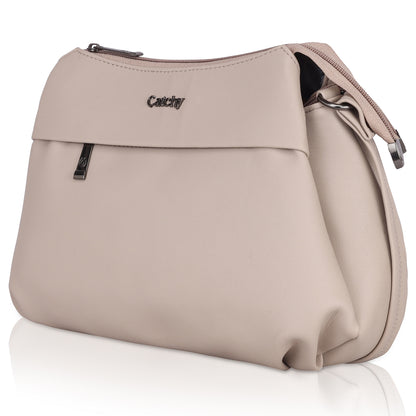 Catchy Everyday use Evening Beige, Black and Pink Sling Bag