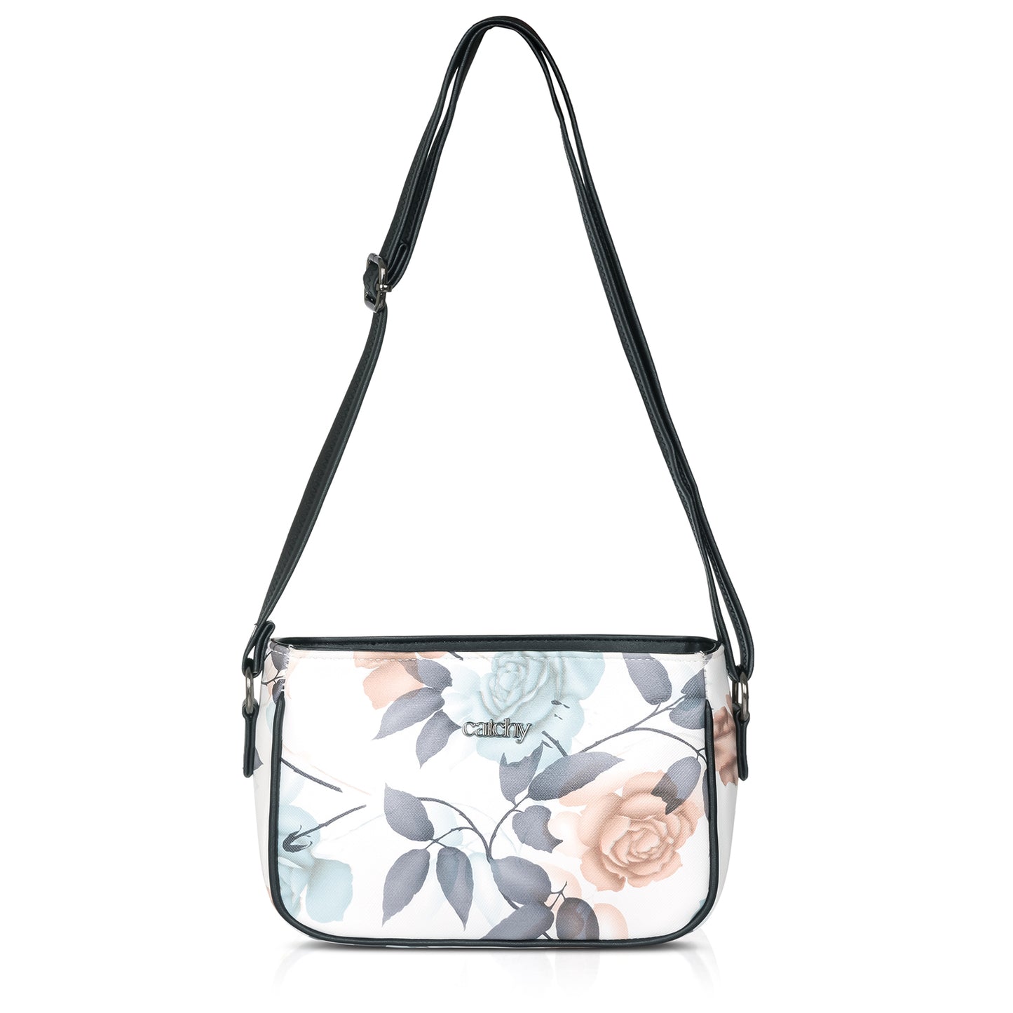 Buy Stylish green sling bag with floral accents, crafted for modern women.