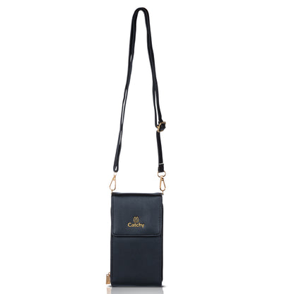 Catchy Women’s PU Mobile Sling Pouch – Compact Crossbody Mini Bag with Clasp Closure & Adjustable Strap
