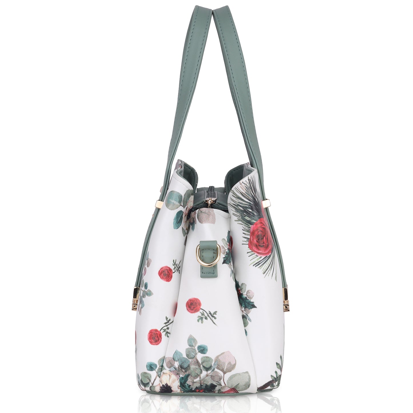 Catchy Green Flowery Design Feminin Handbag For Women | Stylish Purse
