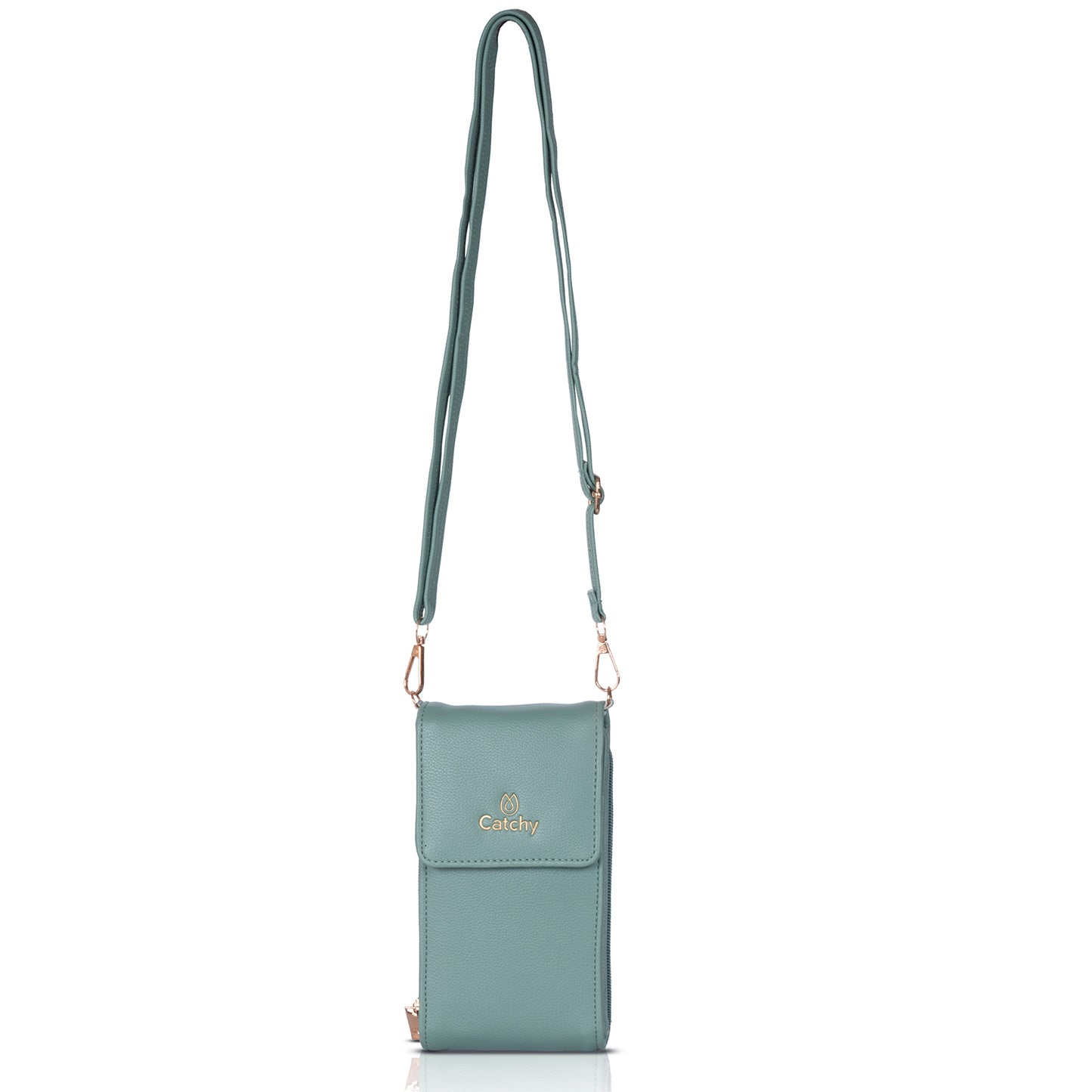 Catchy Women’s PU Mobile Sling Pouch – Compact Crossbody Mini Bag with Clasp Closure & Adjustable Strap