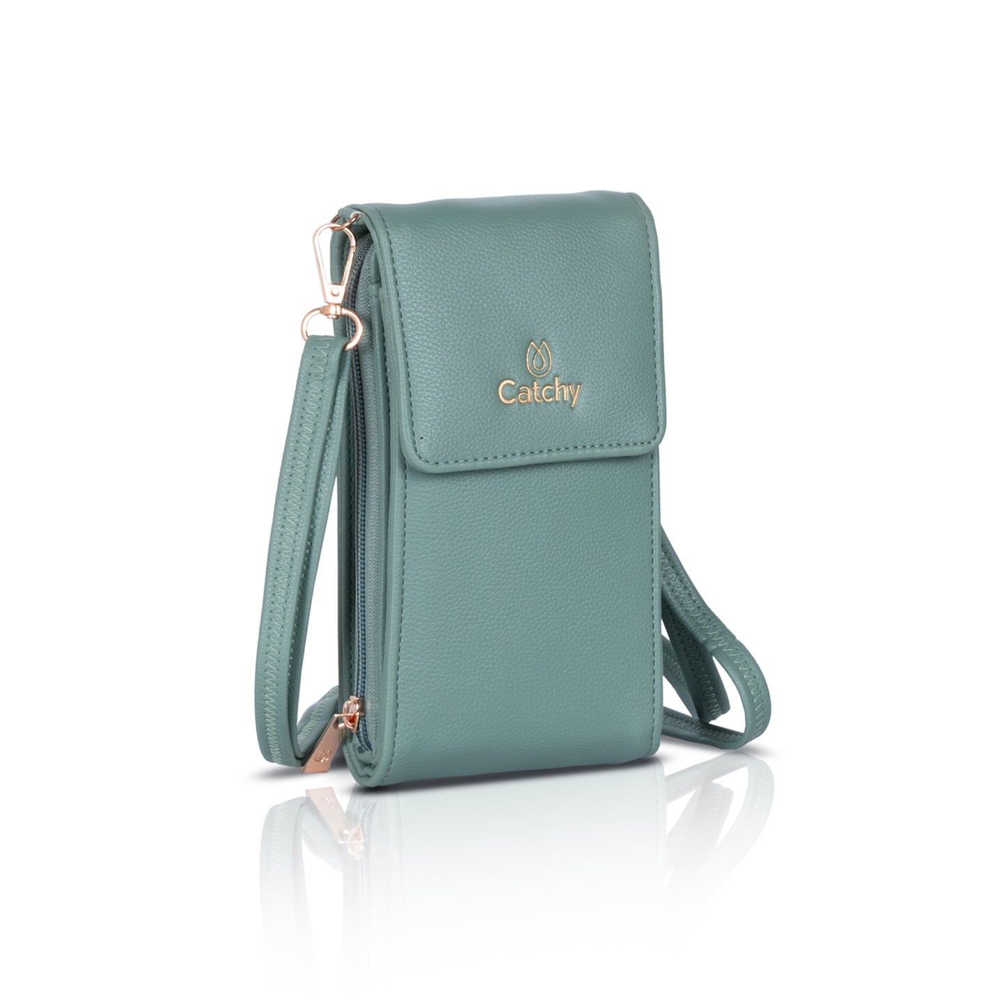 Catchy Women’s PU Mobile Sling Pouch – Compact Crossbody Mini Bag with Clasp Closure & Adjustable Strap