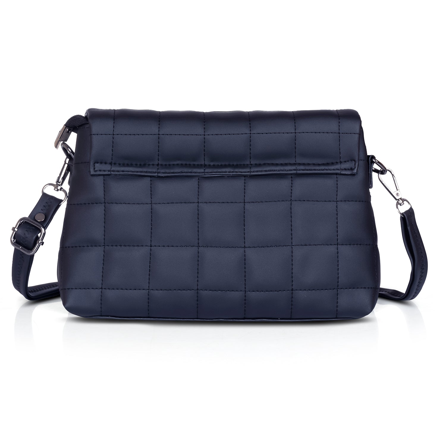 Elegant black quilted shoulder purse with gold accents, a versatile wardrobe staple.
