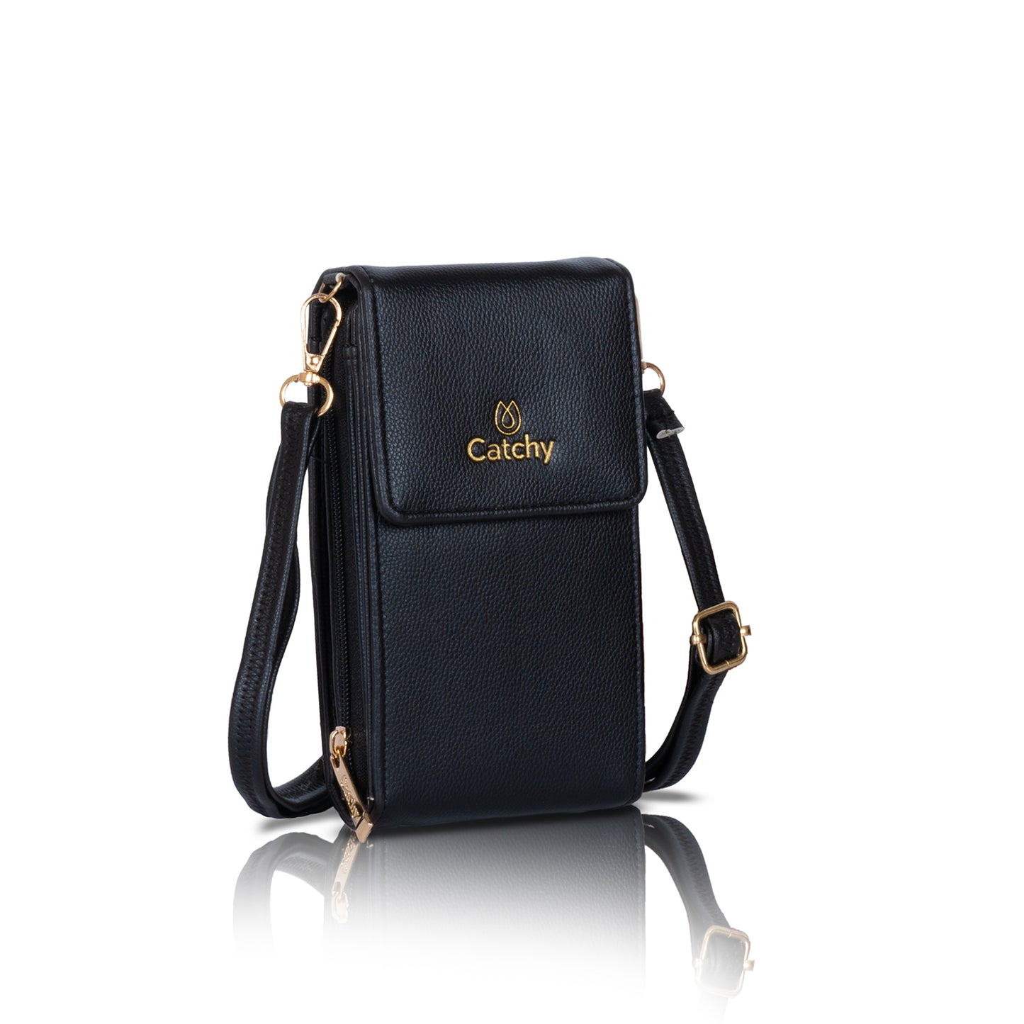 Catchy Women’s PU Mobile Sling Pouch – Compact Crossbody Mini Bag with Clasp Closure & Adjustable Strap