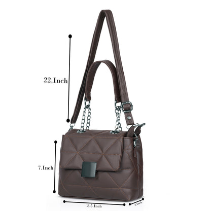 Catchy Quilted Sling Bag – Trendy shoulder sling bag with Chain Strap