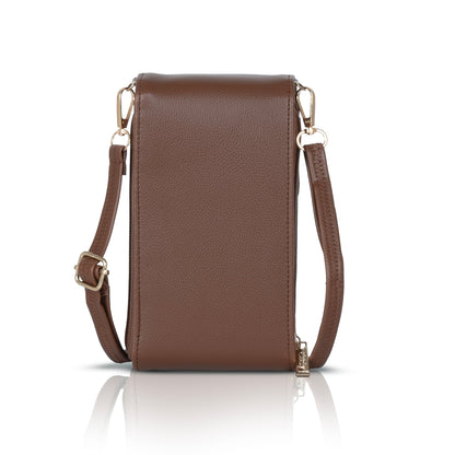 Catchy Women’s PU Mobile Sling Pouch – Compact Crossbody Mini Bag with Clasp Closure & Adjustable Strap