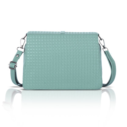 Catchy Women’s Textured Sling Bag – Stylish PU Crossbody Bag with Clasp Closure & Adjustable Strap