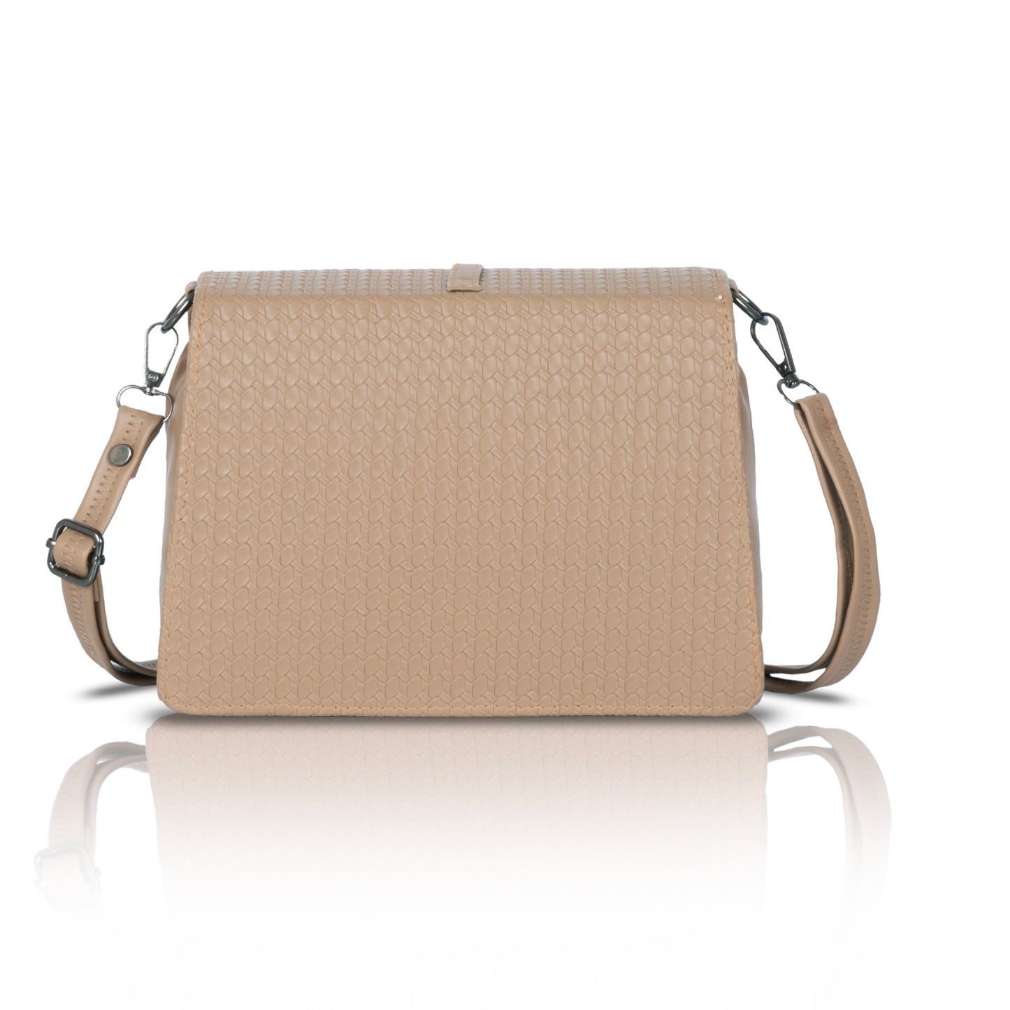Catchy Women’s Textured Sling Bag – Stylish PU Crossbody Bag with Clasp Closure & Adjustable Strap