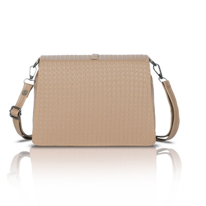 Catchy Women’s Textured Sling Bag – Stylish PU Crossbody Bag with Clasp Closure & Adjustable Strap