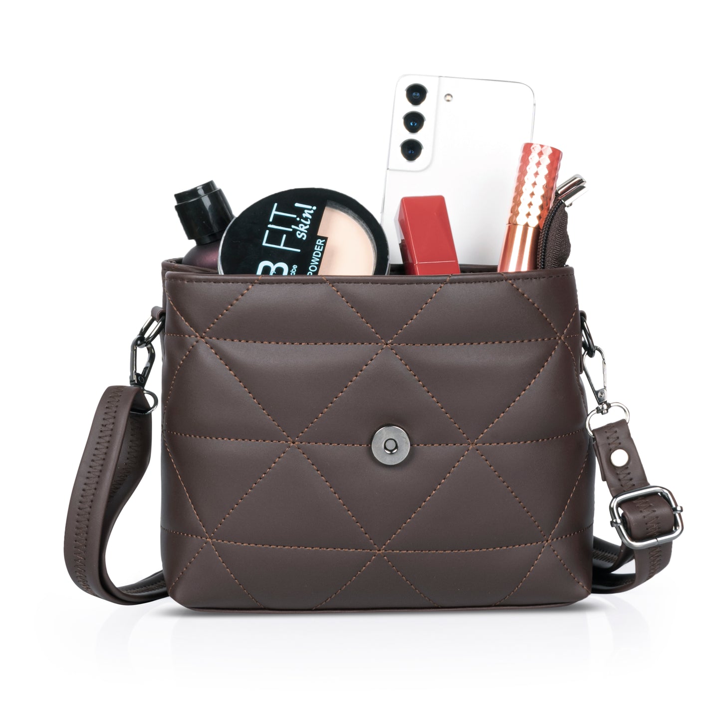 Catchy Quilted Sling Bag – Trendy shoulder sling bag with Chain Strap