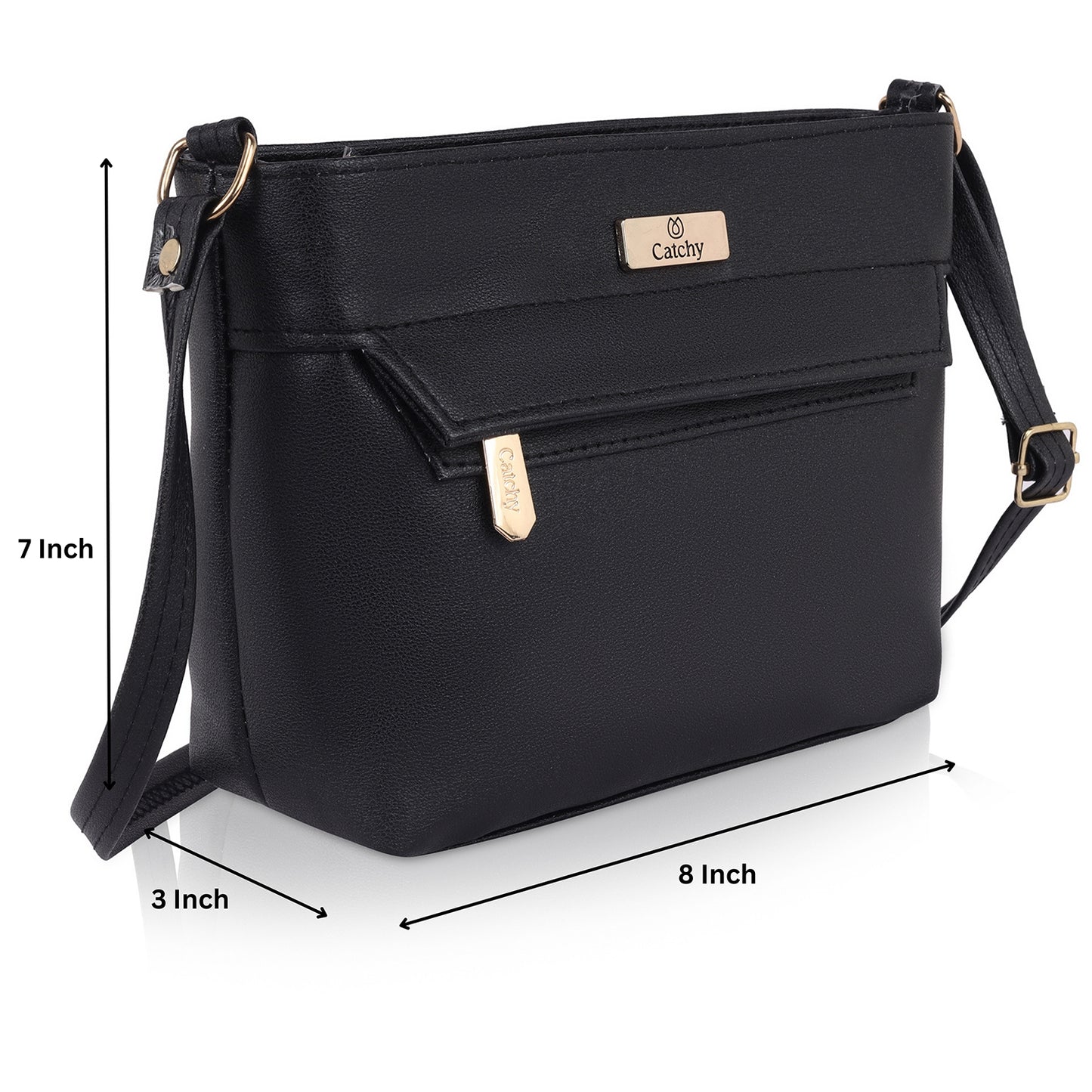 Catchy Everyday use Evening Black, Brown and Blue Sling Bag