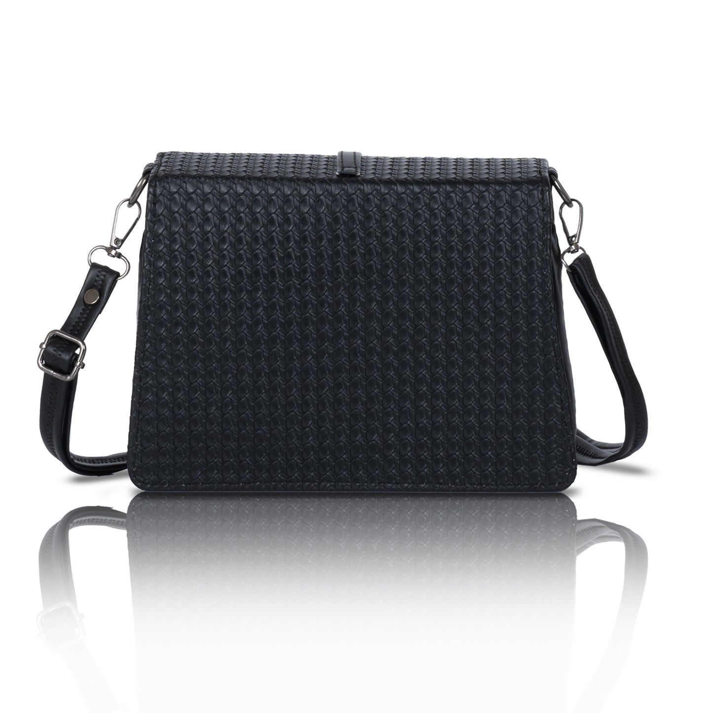 Catchy Women’s Textured Sling Bag – Stylish PU Crossbody Bag with Clasp Closure & Adjustable Strap