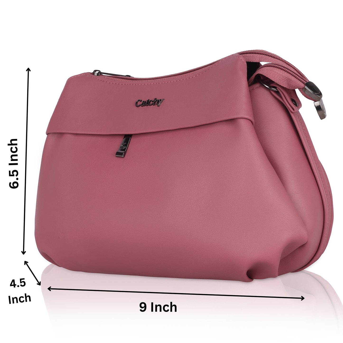 Catchy Everyday use Evening Beige, Black and Pink Sling Bag