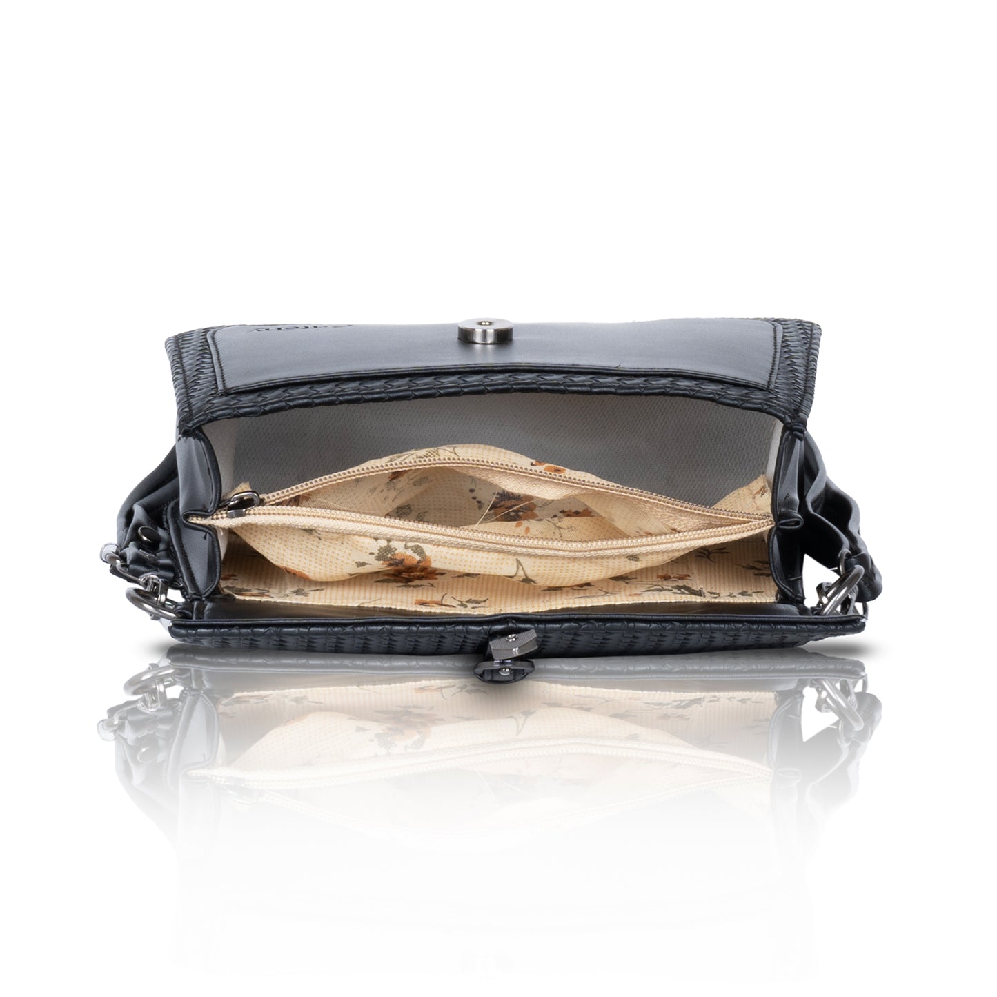 Catchy Women’s Textured Sling Bag – Stylish PU Crossbody Bag with Clasp Closure & Adjustable Strap