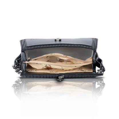 Catchy Women’s Textured Sling Bag – Stylish PU Crossbody Bag with Clasp Closure & Adjustable Strap