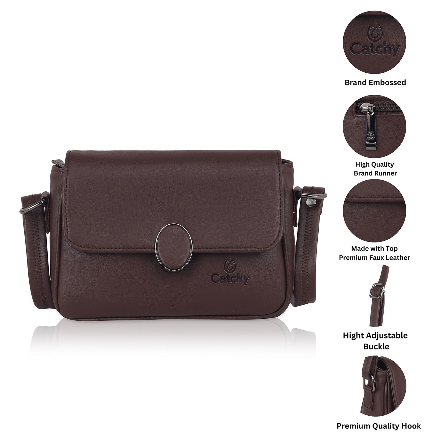 Catchy Everyday use Evening Tan, Brown and Black Sling Bag