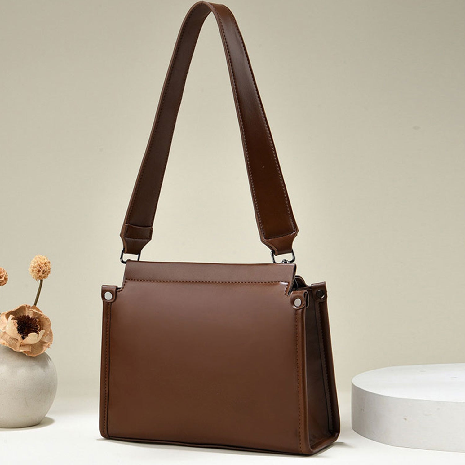 Interior view of Angeline's Royal Maroon & Brown Cross Body Sling Bag.