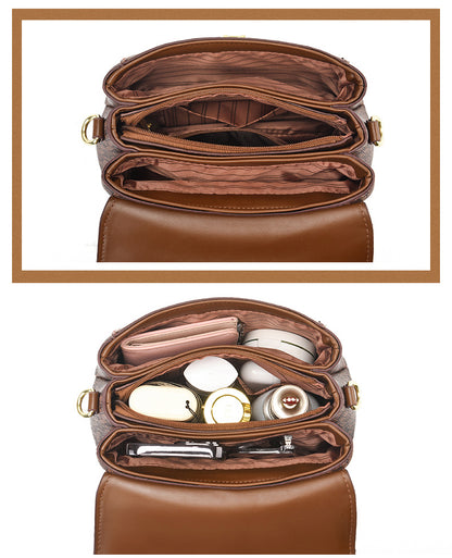 Brown magnet sling bag, a leather accessory with timeless appeal.