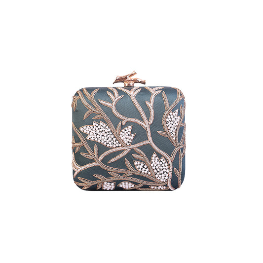 Angeline's Handcrafted Clutch Bag with Root design