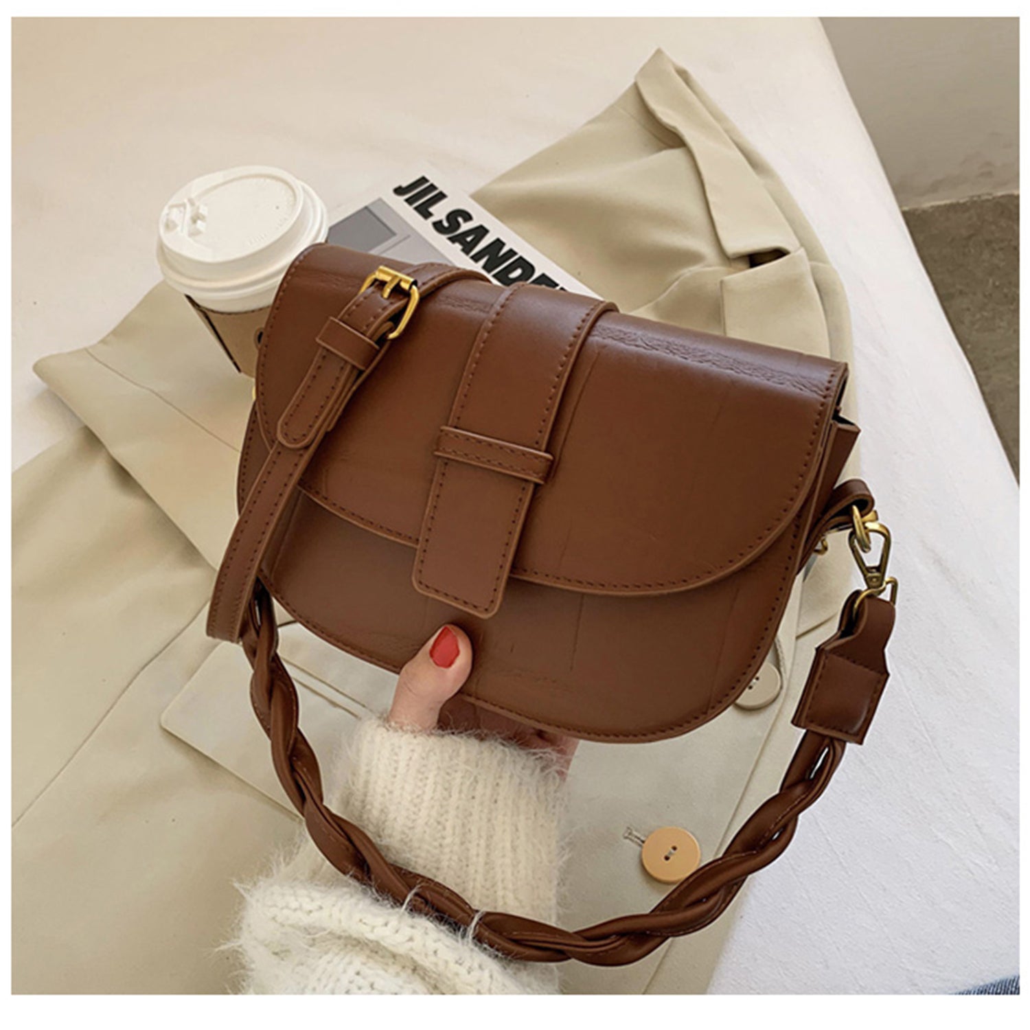 Round shape Women Sling Bag, Compact and Small in Size for regular use Grey