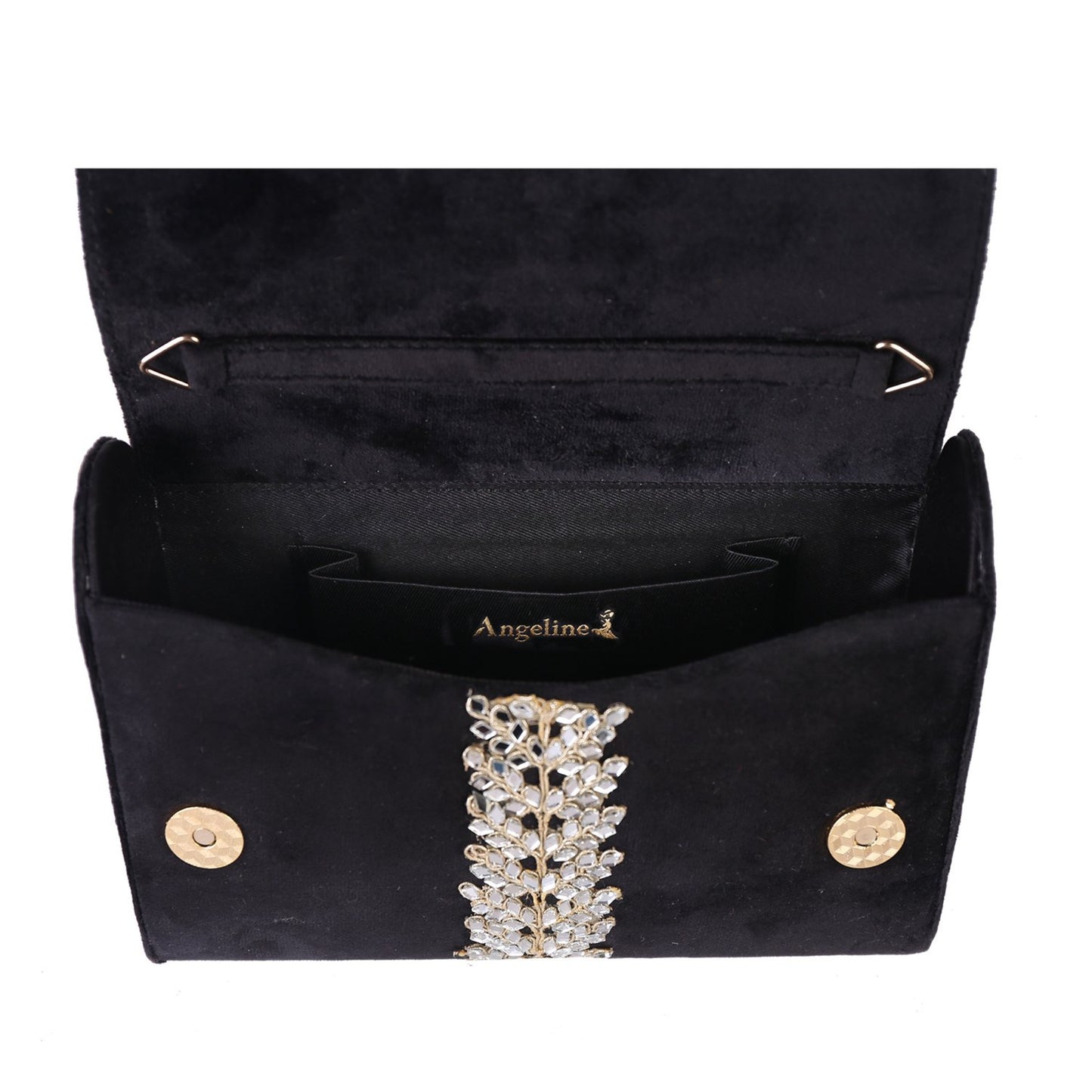 Angeline's Black Velvet Designer Sling Bag