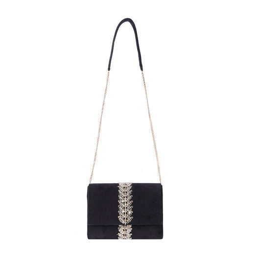 Angeline's Black Velvet Designer Sling Bag
