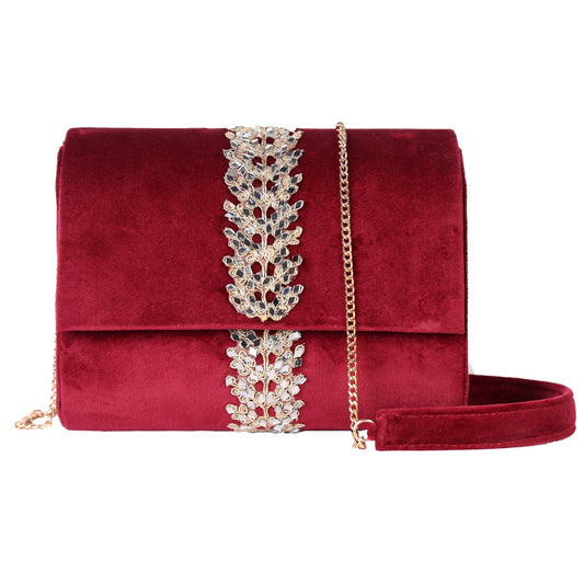 Angeline's Red Velvet Designer Sling Bag