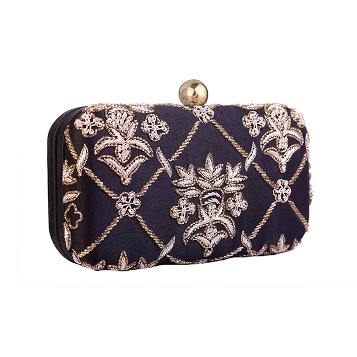 Angeline's Black Embroidery Clutch Bag